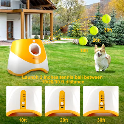 Automatic Dog Tennis Ball Launcher Dogs Chase Toys Automatic Fun Interactive Machine Fun Interactive Rechargable Catapult 6 Ball