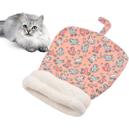 Warm Cat Sleeping Bag Fluffy Feel Thickened Winter Pet Pocket Type Quilt Bed Kitten Puppy Soft Comfortable Nest Pet Supplies