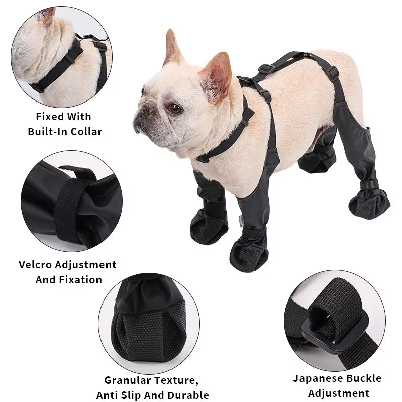 Dog Shoes Waterproof Ajustable Shoes for Dogs Non-Slip Dog Boots Outdoor Protector Accessories for French Bulldog Corgi Poodle